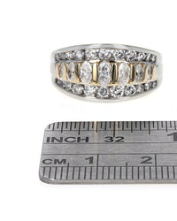Bar Set Marquise and Round Diamond Ring