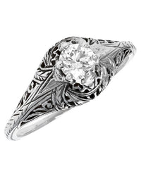 Vintage European Diamond Solitaire Ring