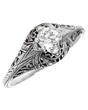 Vintage European Diamond Solitaire Ring