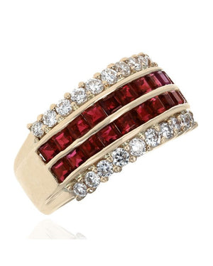 Ruby and Diamond Ring in Yellow Gold