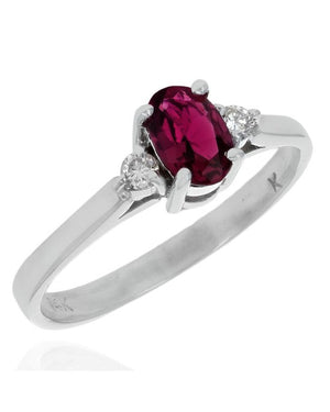 Pink Tourmaline and Diamond Accent Ring in White Gold