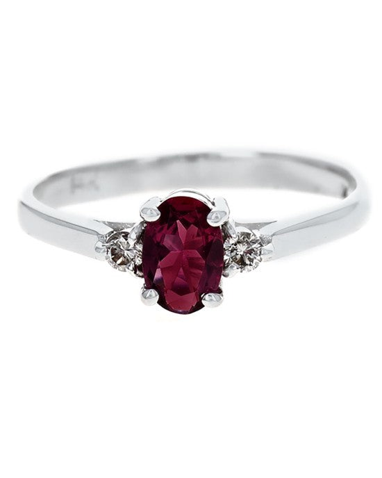 Pink Tourmaline and Diamond Accent Ring in White Gold