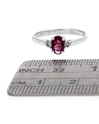 Pink Tourmaline and Diamond Accent Ring in White Gold