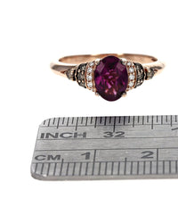 Le Vian Checkerboard Garnet and Diamond Ring