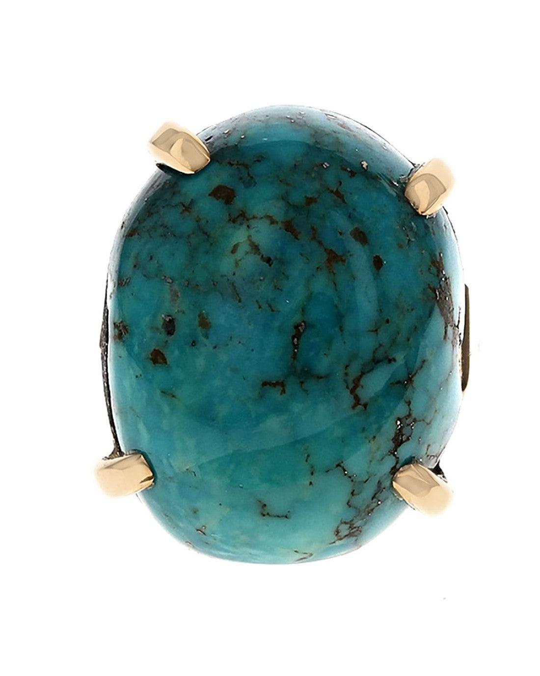 Large Oval Turquoise Ring in Yellow Gold