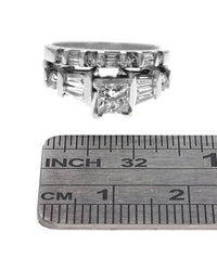 Mixed Cut Diamond Wedding Set in White Gold
