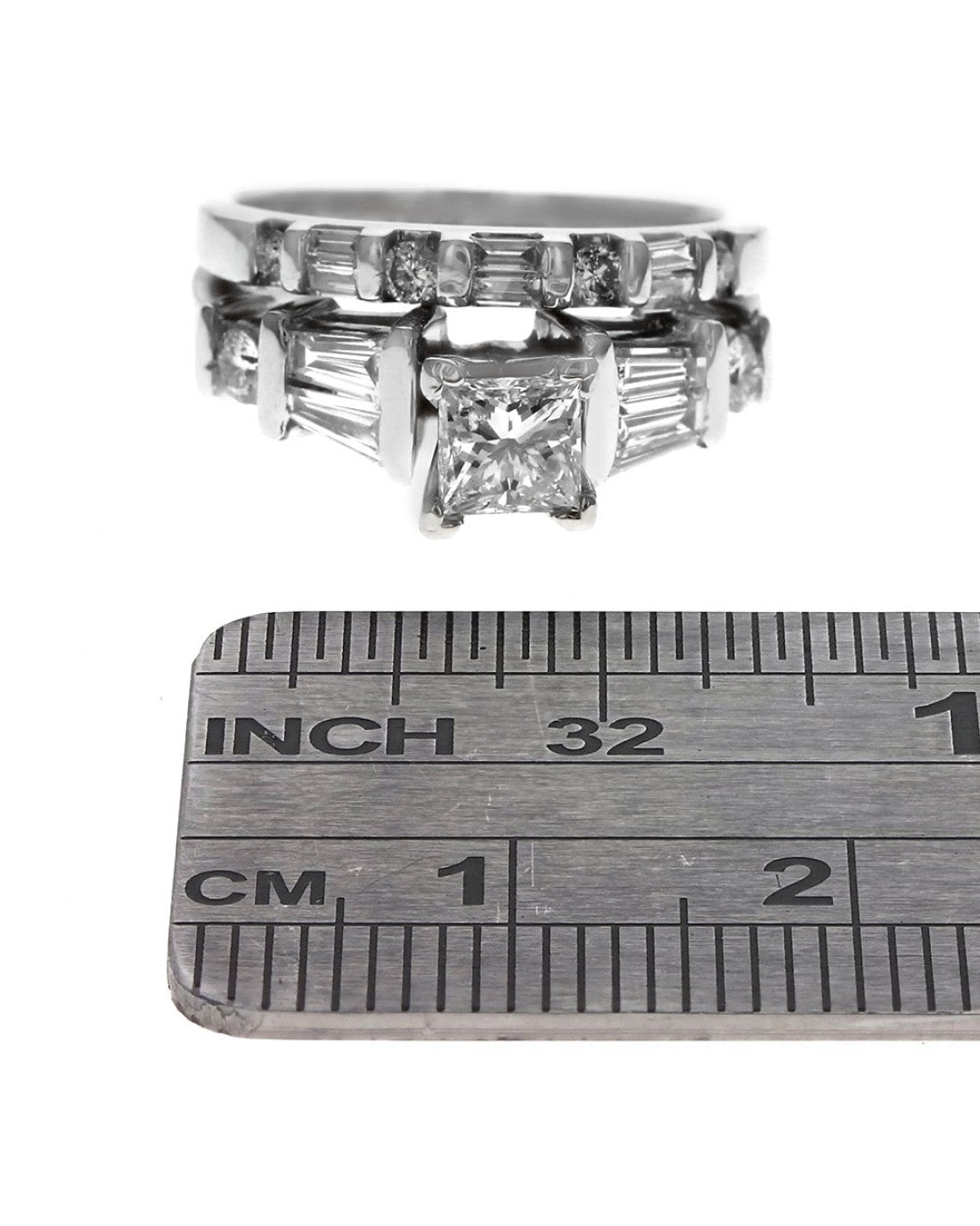 Mixed Cut Diamond Wedding Set in White Gold