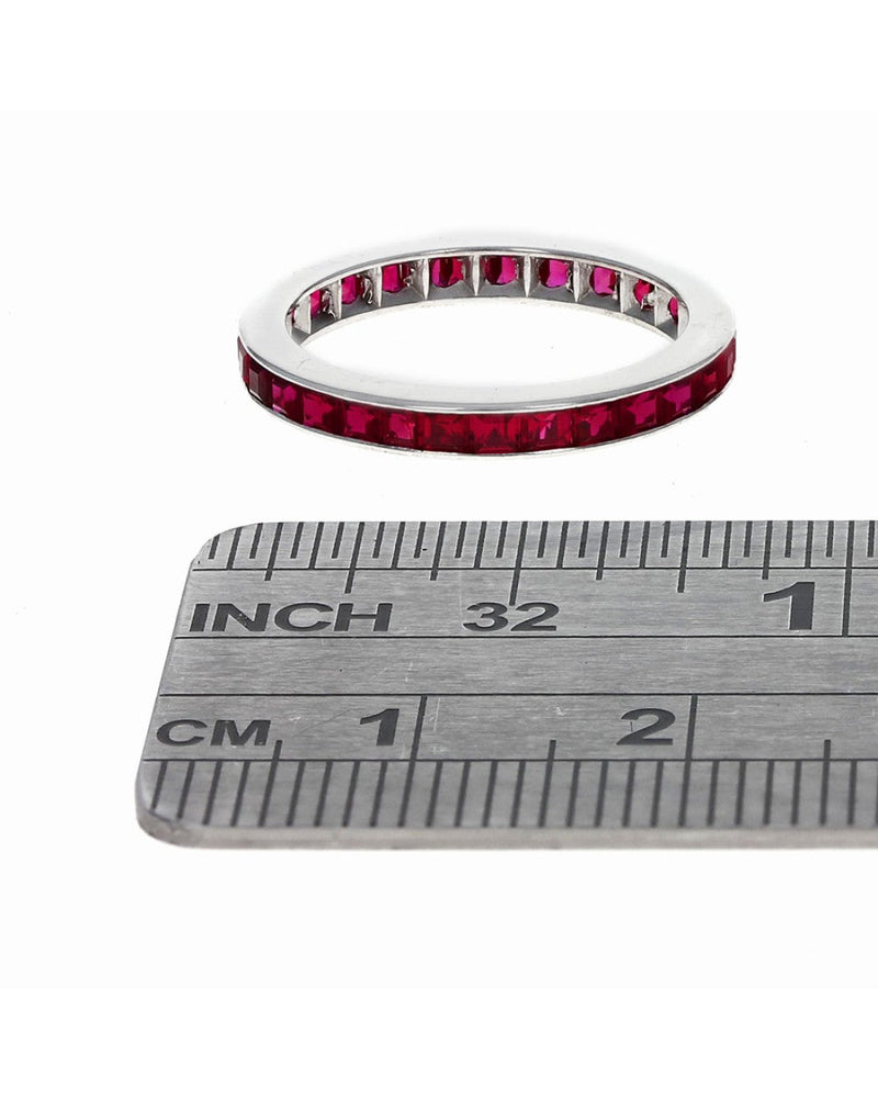 Ruby Eternity Band in White Gold