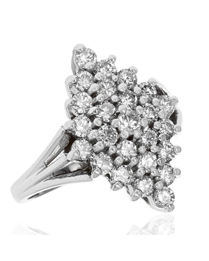 Diamond Shaped Diamond Cluster Ring