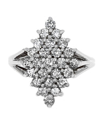 Diamond Shaped Diamond Cluster Ring