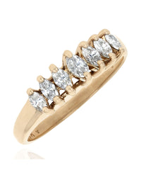 7 Stone Diamond Ring in Yellow Gold