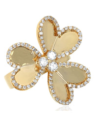 Diamond Three Leaf Clover Ring