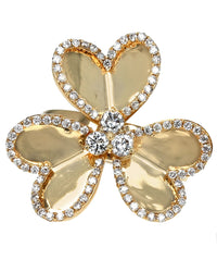 Diamond Three Leaf Clover Ring