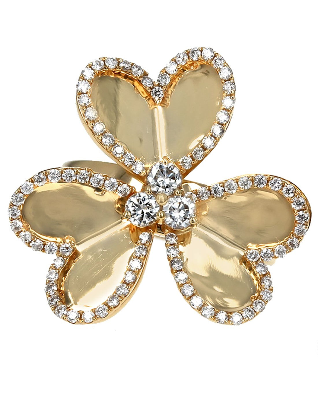 Diamond Three Leaf Clover Ring