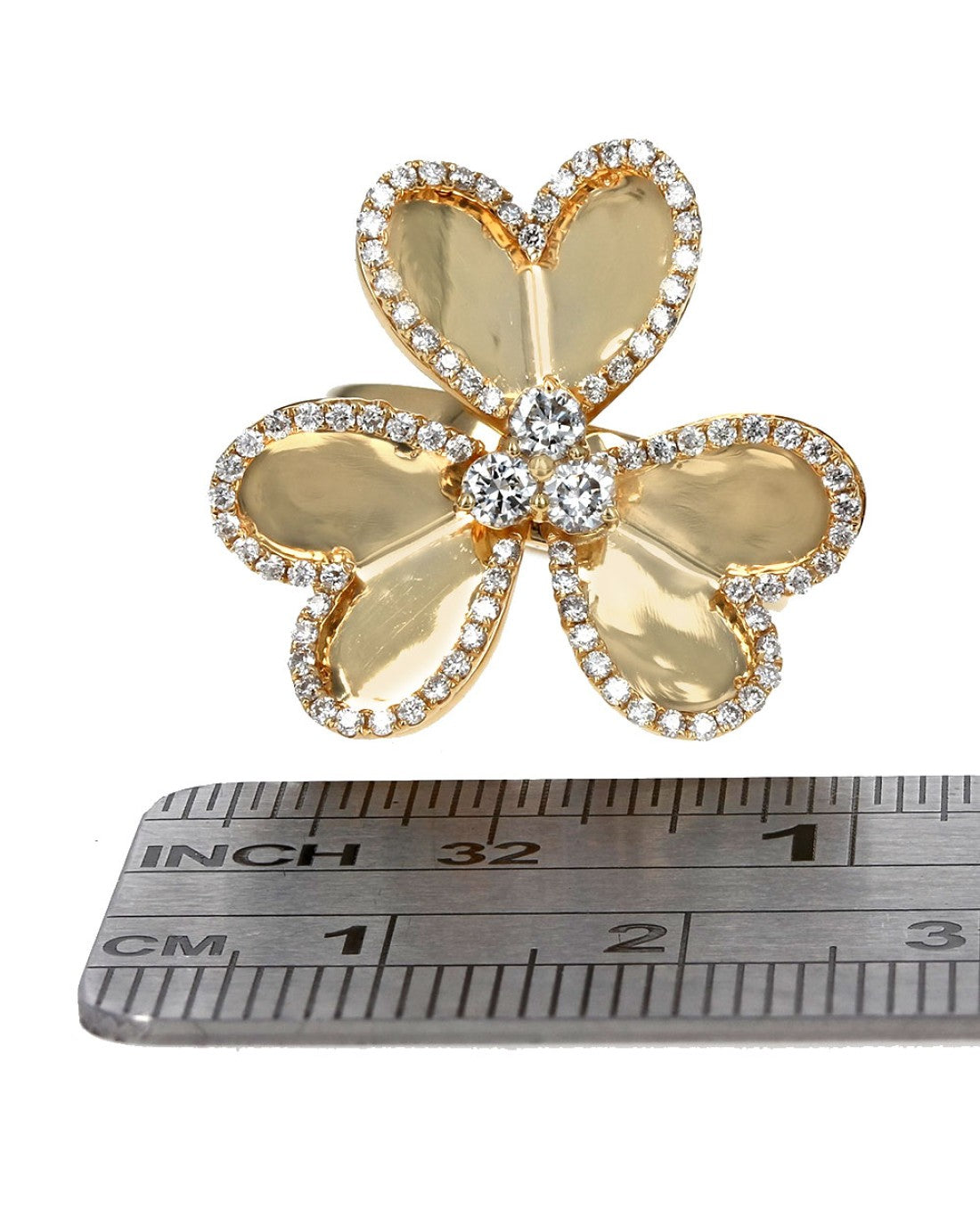 Diamond Three Leaf Clover Ring