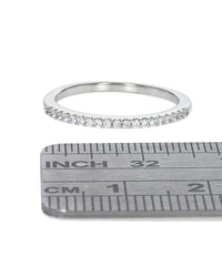 Diamond Thin Scalloped Edge Band in White Gold