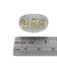 Fancy Yellow and White Diamond Dome Ring