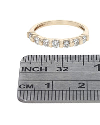 7 Stone Diamond Band in Yellow Gold