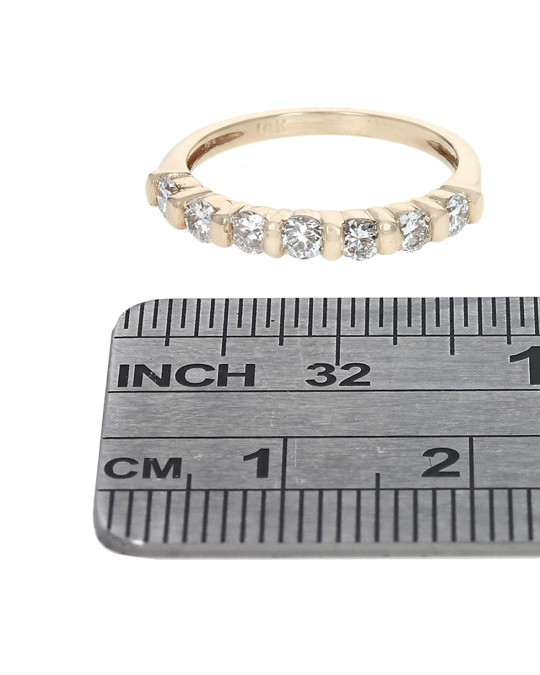7 Stone Diamond Band in Yellow Gold