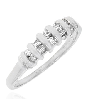 Alternating Round and Baguette Ring