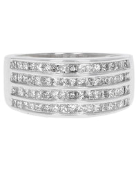 4 Row Princess Diamond Tapered Band