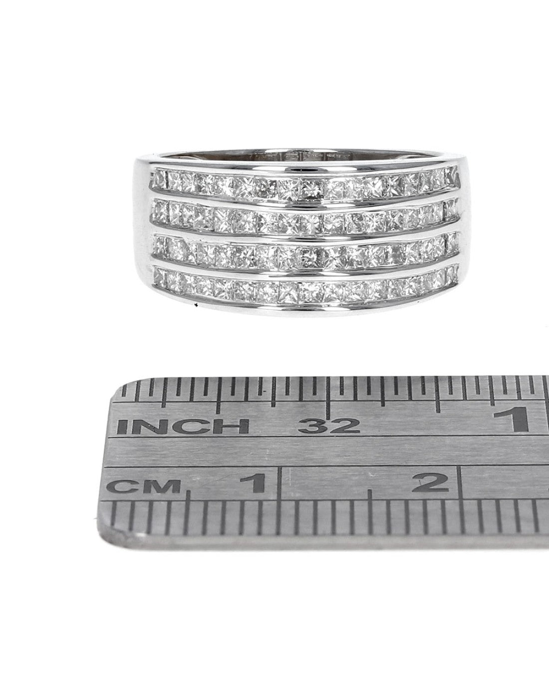 4 Row Princess Diamond Tapered Band