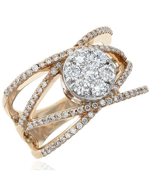 Diamond Cluster 4 Row Crossover Ring