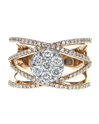 Diamond Cluster 4 Row Crossover Ring