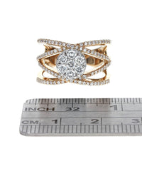Diamond Cluster 4 Row Crossover Ring
