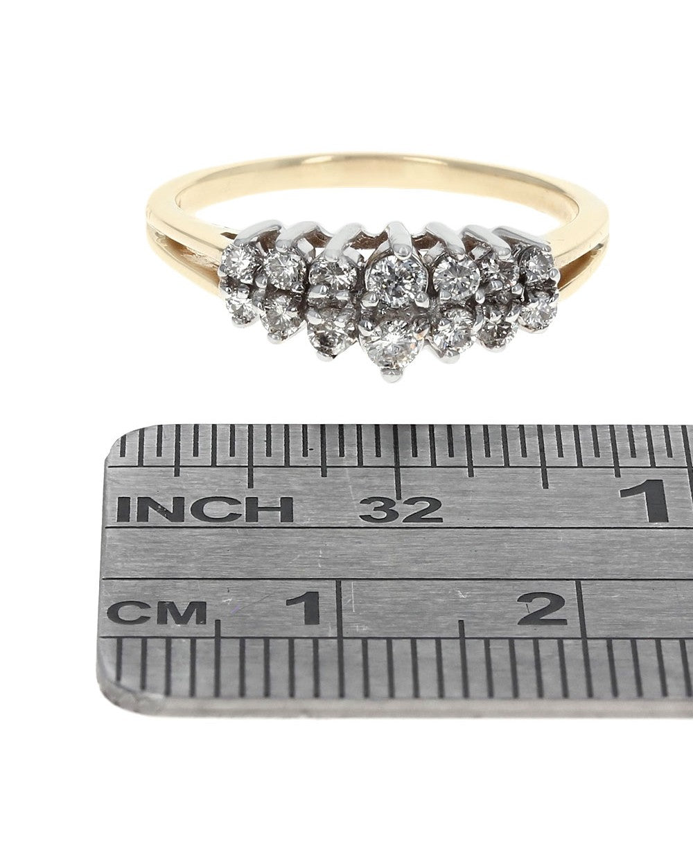 Diamond Ring in White and Yellow Gold