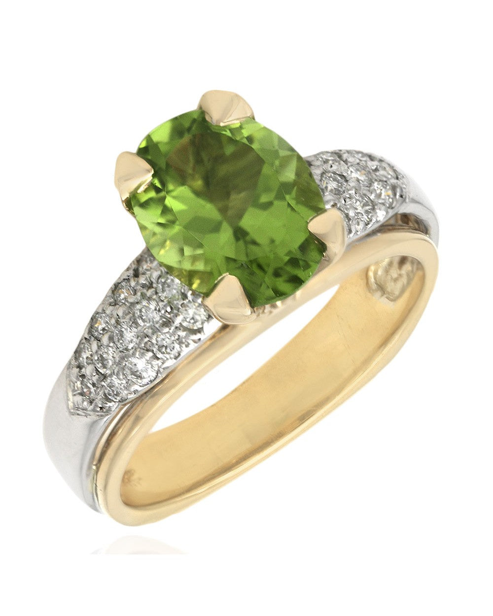 Peridot and Diamond Pave Fashion Ring