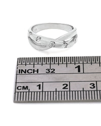 Diamond Crossover Ring in White Gold