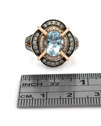 LeVian Aquamarine and Diamond Ring