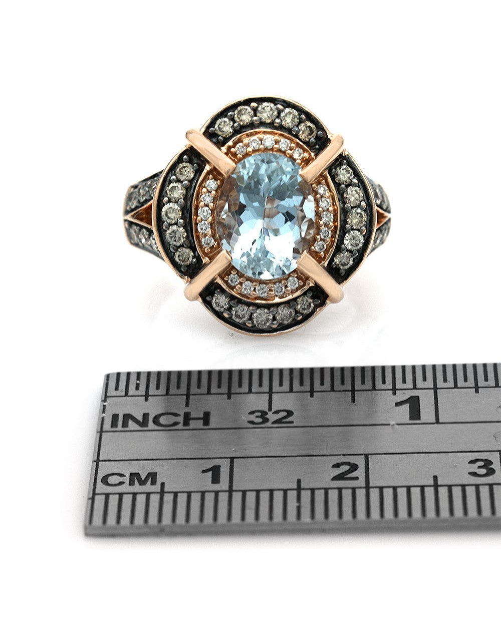 LeVian Aquamarine and Diamond Ring