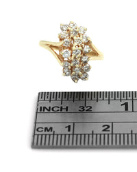 Diamond Elongated Cluster Ring