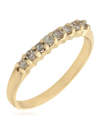 Shared Prong Diamond Ring in Yellow Gold