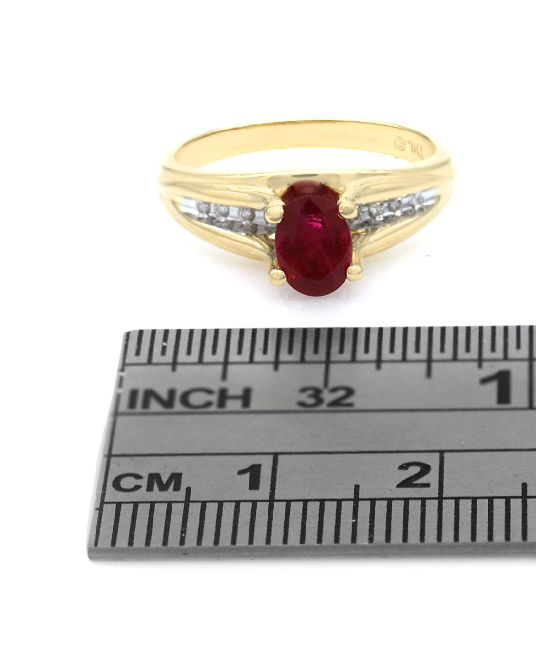 Oval Ruby and Diamond Ring in Gold