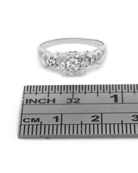 3 Stone Diamond Engagement Ring in White Gold