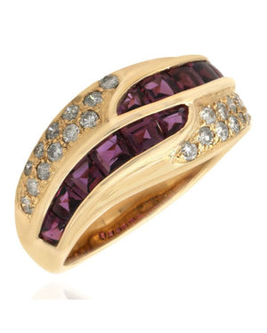 Pink Sapphire and Diamond Bypass Ring