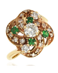 Diamond and Tsavorite Cluster Crossover Ring