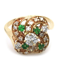 Diamond and Tsavorite Cluster Crossover Ring