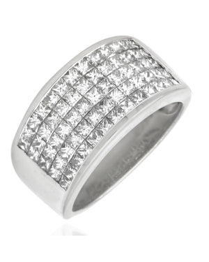 Diamond Tapered Ring in White Gold