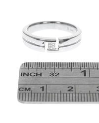 Gentlemans Princess Diamond Solitaire Fluted Band