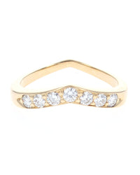 Diamond Chevron Ring in Yellow Gold