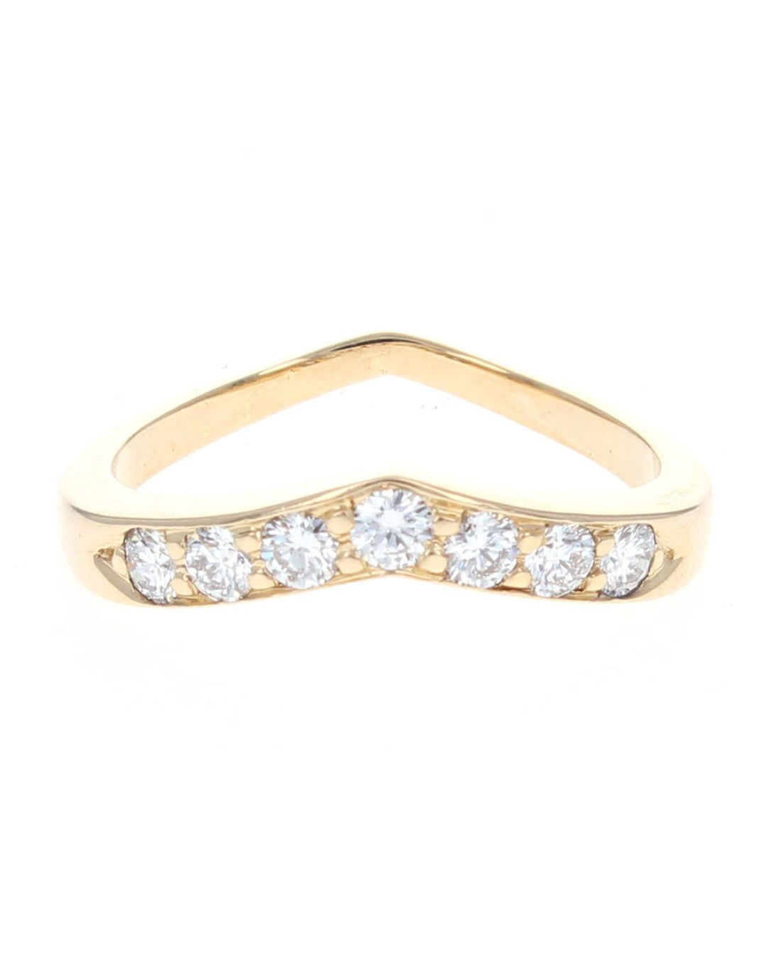 Diamond Chevron Ring in Yellow Gold