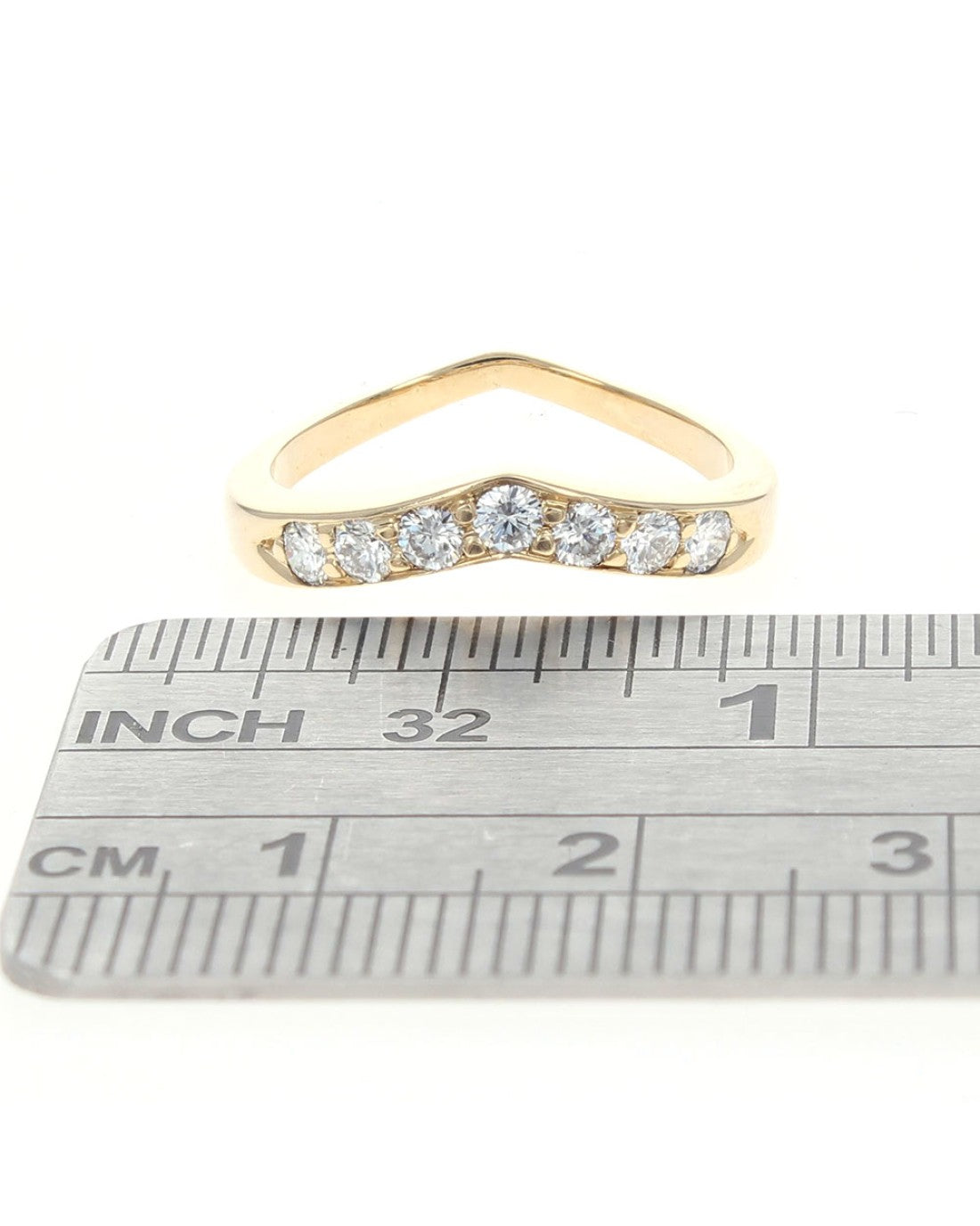 Diamond Chevron Ring in Yellow Gold