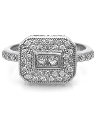 Charriol Princess and Round Diamond Octagon Shape Ring