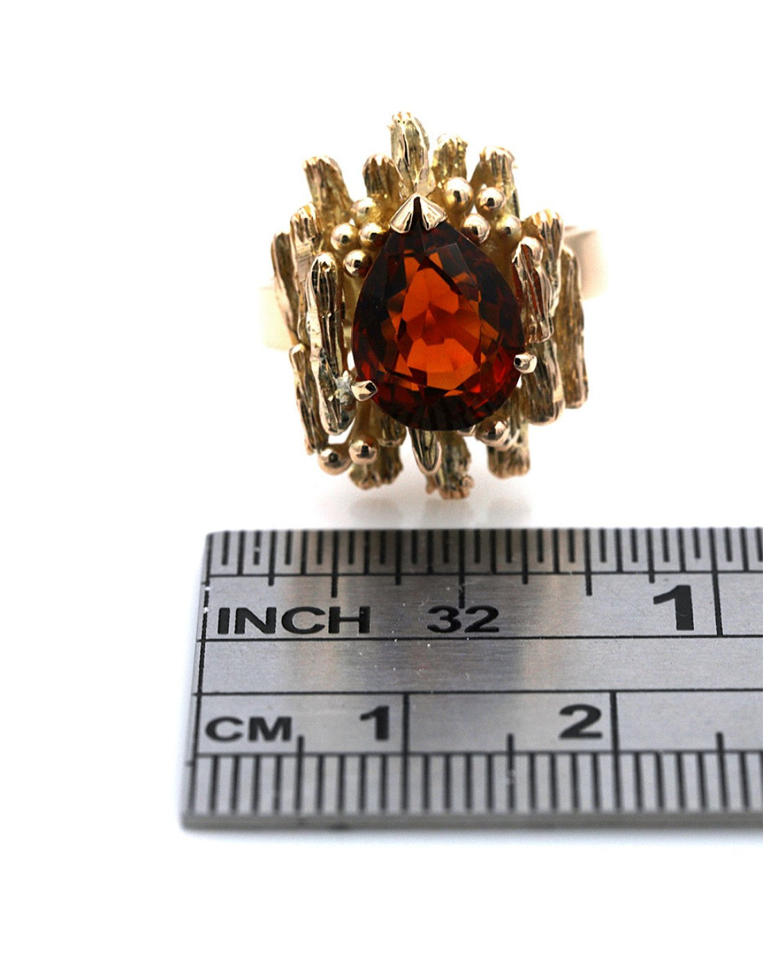 Pear Shaped Madeira Citrine Ring