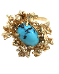 Oval Turquoise Free Form Ring