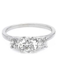 3 Stone Diamond Engagement Ring in White Gold